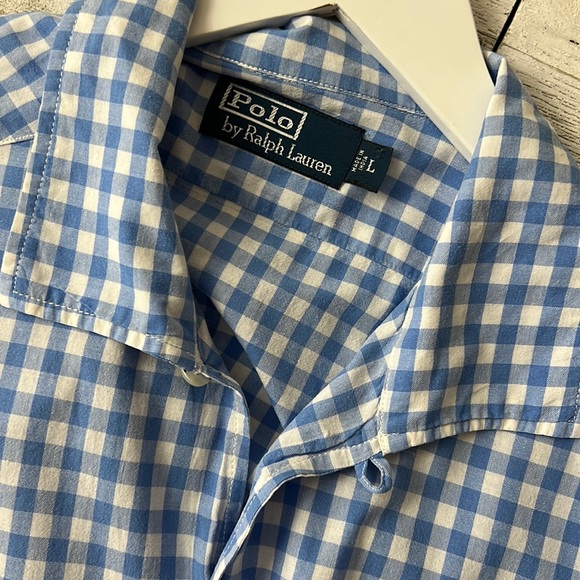 Polo by Ralph Lauren Camp Collar Ombré Gingham Plaid Shirt - Custom Dyed - Picture 7 of 15